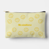 Happy Faces - Gelb - KLEINER Zubehörbeutel Zubehörtasche (Vorderseite)