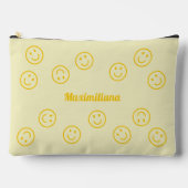 Happy Faces - Gelb- LARGE Accessory Pouch Zubehörtasche (Vorderseite)
