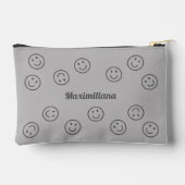 Happy Faces Gray - KLEINER Accessory Pouch Zubehörtasche (Rückseite)