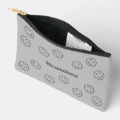 Happy Faces Gray - KLEINER Accessory Pouch Zubehörtasche (Offen)