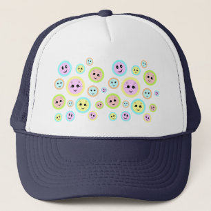 Happy faces in pastel - fun and cute  truckerkappe