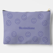 Happy Faces Lila auf Lila Zubehörbeutel Zubehörtasche (Rückseite)