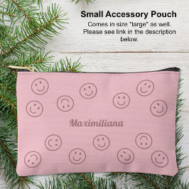 Happy Faces Pink on Pink - KLEINE Accessory Pouch Zubehörtasche