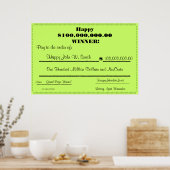 Happy Fake Lottery Karo Huge Poster (Küche)