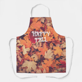 Happy Fall Autumn Leaves Cozy All-Over Print Apron Schürze