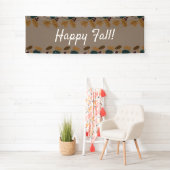 Happy Fall Brown Greenery Leaf Border Banner (Insitu)