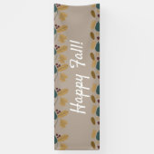 Happy Fall Brown Greenery Leaf Border Banner (Vertikal)