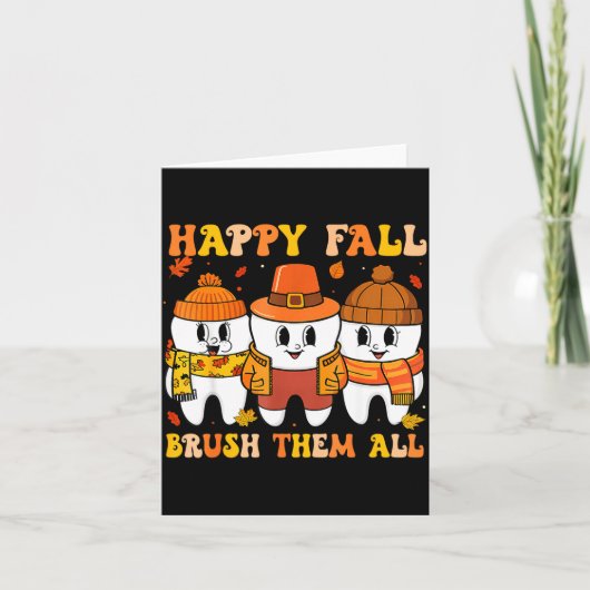 Happy Fall Bruhem All Teeth Thanksgiving Dental De Karte (Vorderseite)
