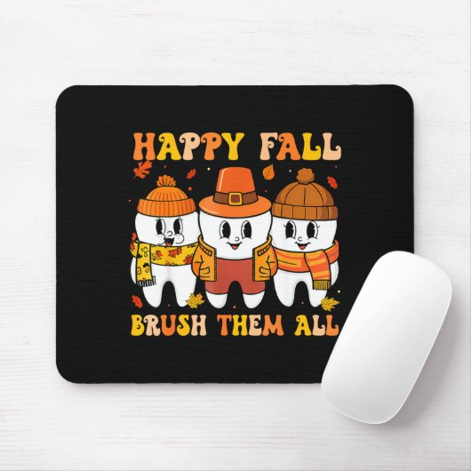 Happy Fall Bruhem All Teeth Thanksgiving Dental De Mousepad (Mit Mouse)