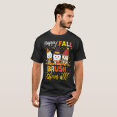Happy Fall Brush Dentist Niedlich Tooth Blätter Th T-Shirt (Vorne ganz)