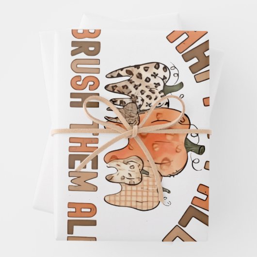 Happy Fall Brush sie alle zahnärztlichen Zähne Geschenkpapier Set (Beispiel)
