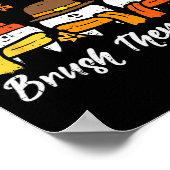 Happy Fall Brush sie alle Zähne Erntedank Denta Poster (Ecke)