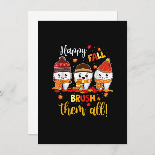 Happy Fall Brush sie alle Zahnstocher, als Einladung (Vorne/Hinten)