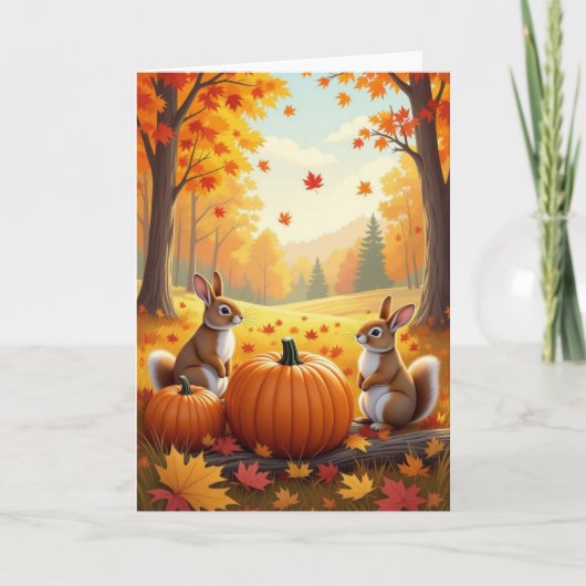 Happy Fall Card, Herbstkarte, Fallkarte Feiertagskarte (Vorderseite)