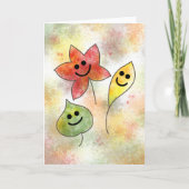 Happy Fall Card with Smiling Autumn Leaves         Karte (Vorderseite)