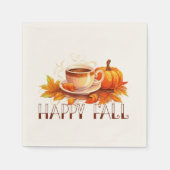 Happy Fall Coffee Pumpkin Serviette (Vorderseite)