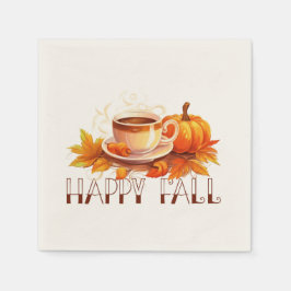 Happy Fall Coffee Pumpkin Serviette