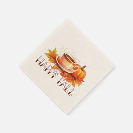 Happy Fall Coffee Pumpkin Serviette (Ecke)