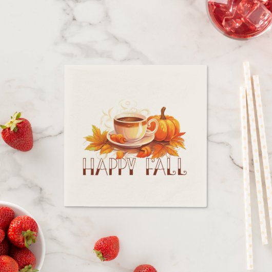 Happy Fall Coffee Pumpkin Serviette (Beispiel)