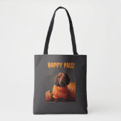 Happy Fall Dackel Tote Bag Tasche (Vorderseite)