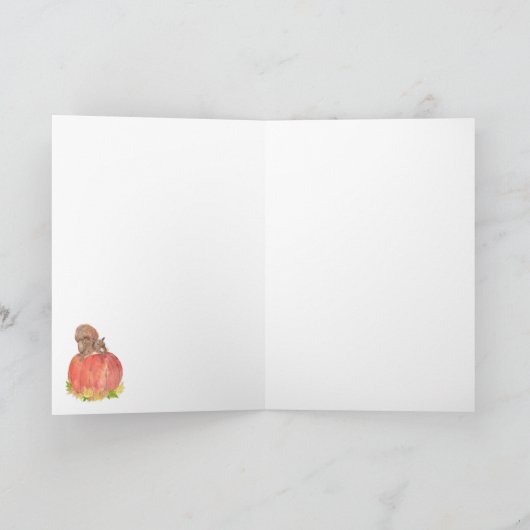 Happy Fall Eichhörnchen auf Pumpkin Karte (Innenseite)