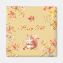 Happy Fall Eichhörnchen in Blätter