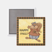Happy Fall Eichhörnchen-Magnet Magnet (Vorderseite/Rückseite)