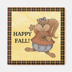 Happy Fall Eichhörnchen-Magnet Magnet