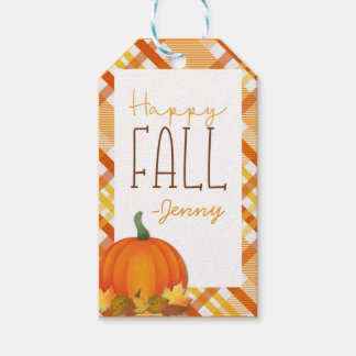 Happy Fall Geschenkmarke für Erntedank Geschenkanhänger