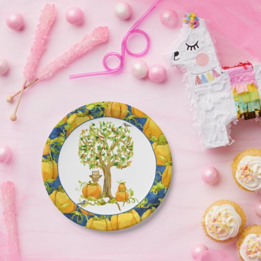 Happy Fall Harvest Halloween-Party Pumpkin Patch Pappteller (Party)