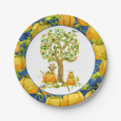Happy Fall Harvest Halloween-Party Pumpkin Patch Pappteller (Vorderseite)