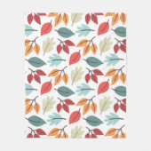 Happy Fall Herbst farbenfrohe Blätter Muster Fleecedecke (Vorderseite)