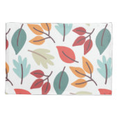 Happy Fall Herbst farbenfrohe Blätter Muster Kissenbezug (Rückseite-Links)