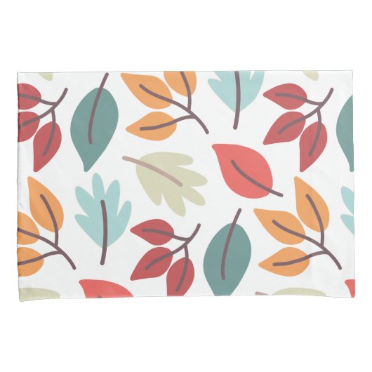 Happy Fall Herbst farbenfrohe Blätter Muster Kissenbezug (Vorderseite-Rechts)