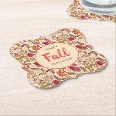 Happy Fall Holidays Herbst lässt Red Berries zurüc Untersetzer (angewinkelt)