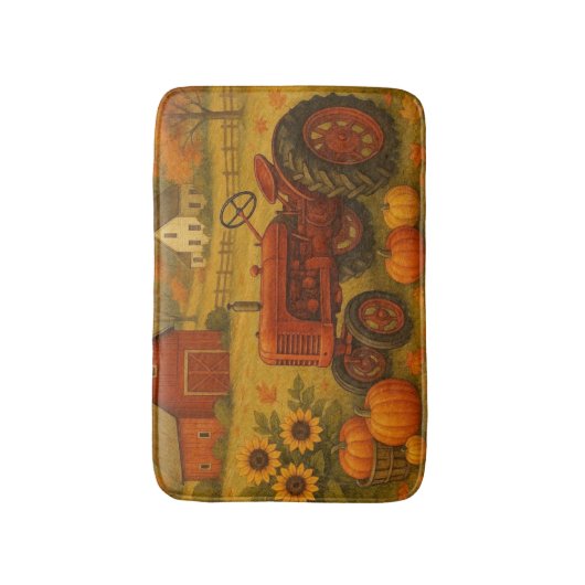 Happy Fall klassische Traktor und Bauernhof Badematte (Vorderseite Vertikal)