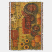 Happy Fall klassische Traktor und Bauernhof Decke (Vorderseite Vertikal)