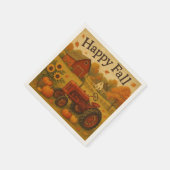 Happy Fall klassische Traktor und Bauernhof Serviette (Ecke)