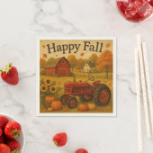 Happy Fall klassische Traktor und Bauernhof Serviette (Beispiel)