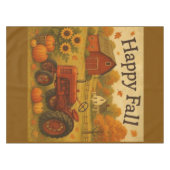 Happy Fall klassische Traktor und Bauernhof Tischdecke (Vorderseite (Horizontal))