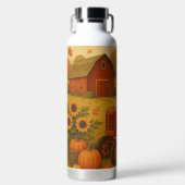 Happy Fall klassische Traktor und Bauernhof Trinkflasche (Vorderseite)