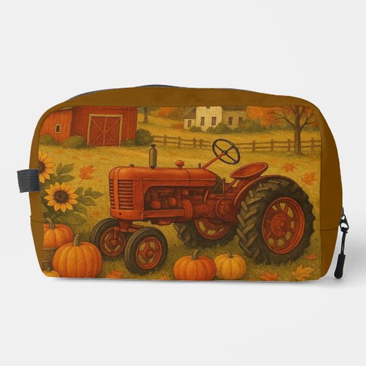 Happy Fall klassische Traktor und Bauernhof Waschbeutel (Vorderseite)