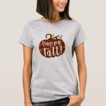 Happy-fall-Kürbis zwischen T - Shirt-Frauen