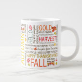Happy Fall-Nachrichten mit Watercolor Herbstbilder Jumbo-Tasse (Rechts)