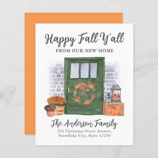 Happy Fall Neue Zuhause Door Pumpkin Holiday Movin (Vorne/Hinten)