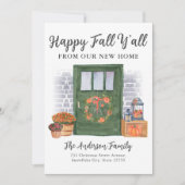Happy Fall New Zuhause Door Pumpkin Holiday Moving Ankündigung (Vorderseite)