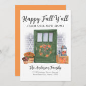 Happy Fall New Zuhause Door Pumpkin Holiday Moving Ankündigung (Vorne/Hinten)