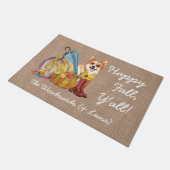 Happy Fall Niedlich Corgi Hund Personalisierte Was Fußmatte (Schrägansicht)