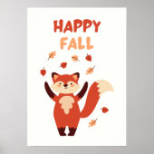 Happy Fall Niedlich Fox Poster (Vorne)