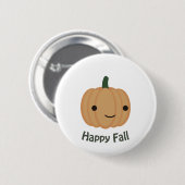 Happy Fall - Niedlich Pumpkin Button (Vorne & Hinten)